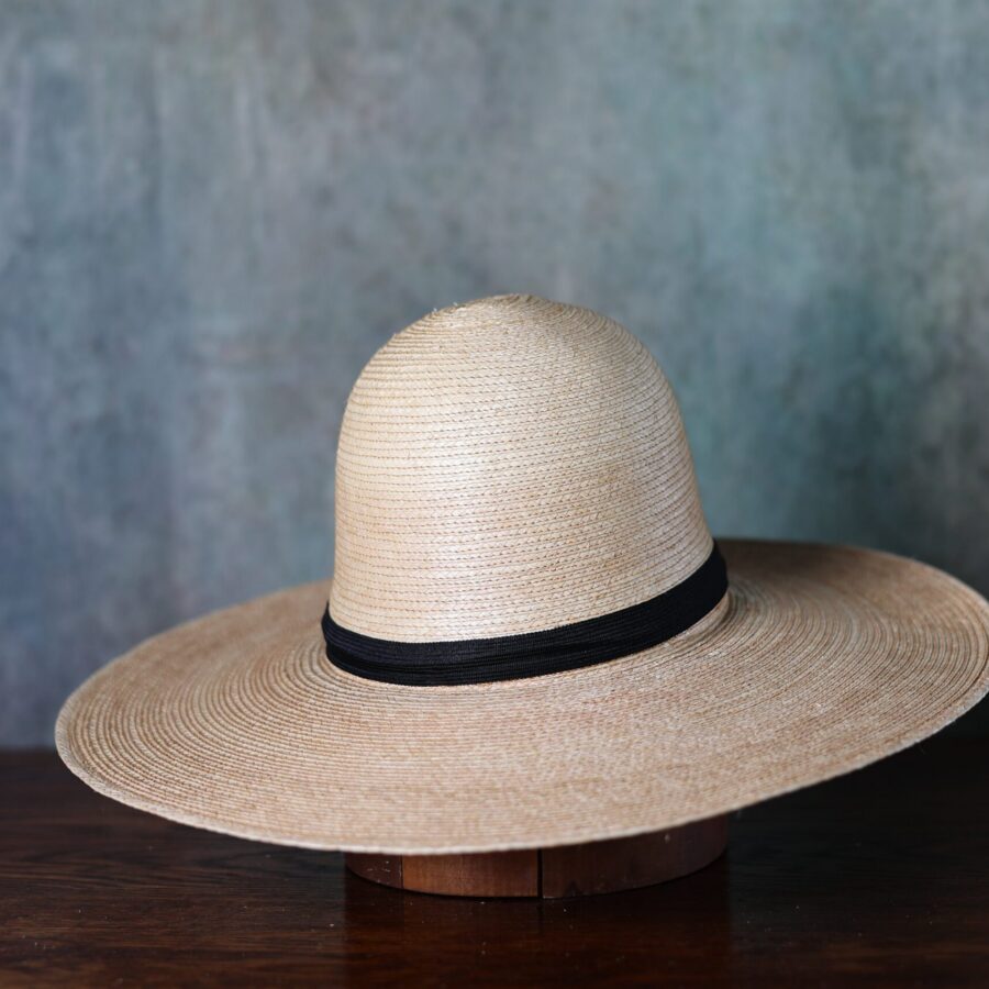 Oak Palm Leaf Open Crown Straw Hat