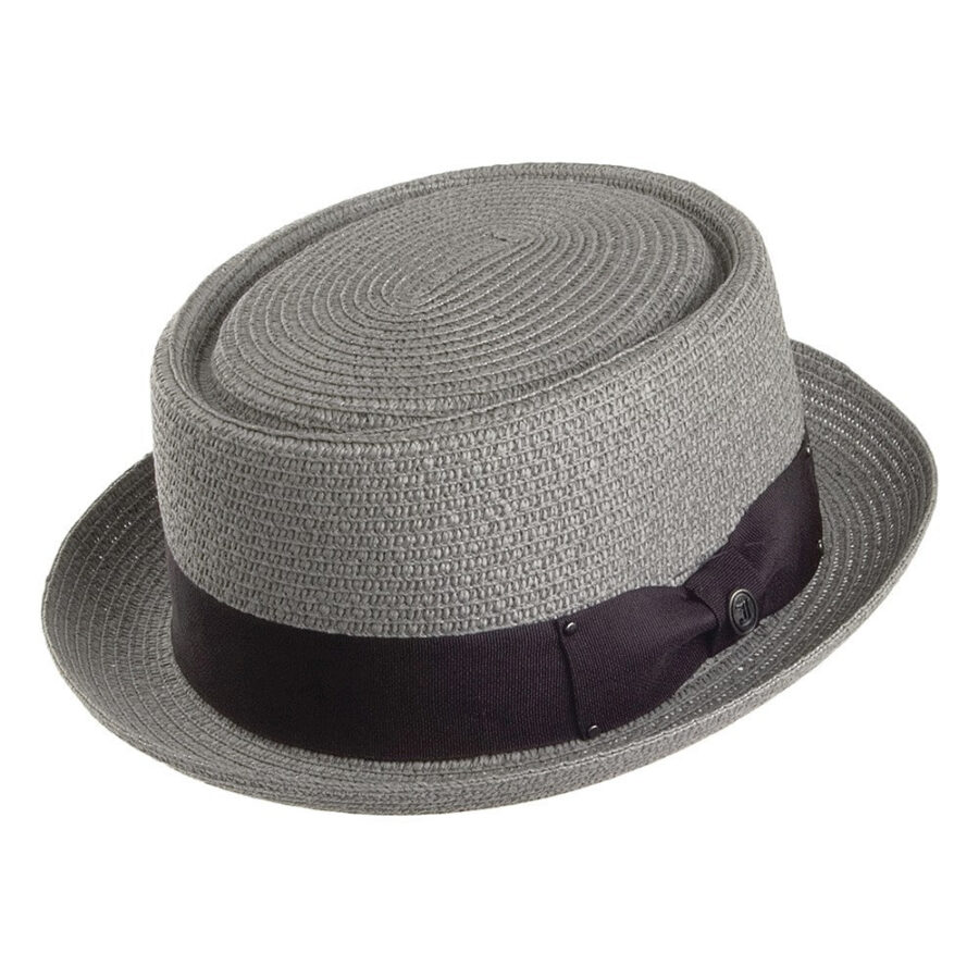 Grey Toyo Braided Pork Pie Hat
