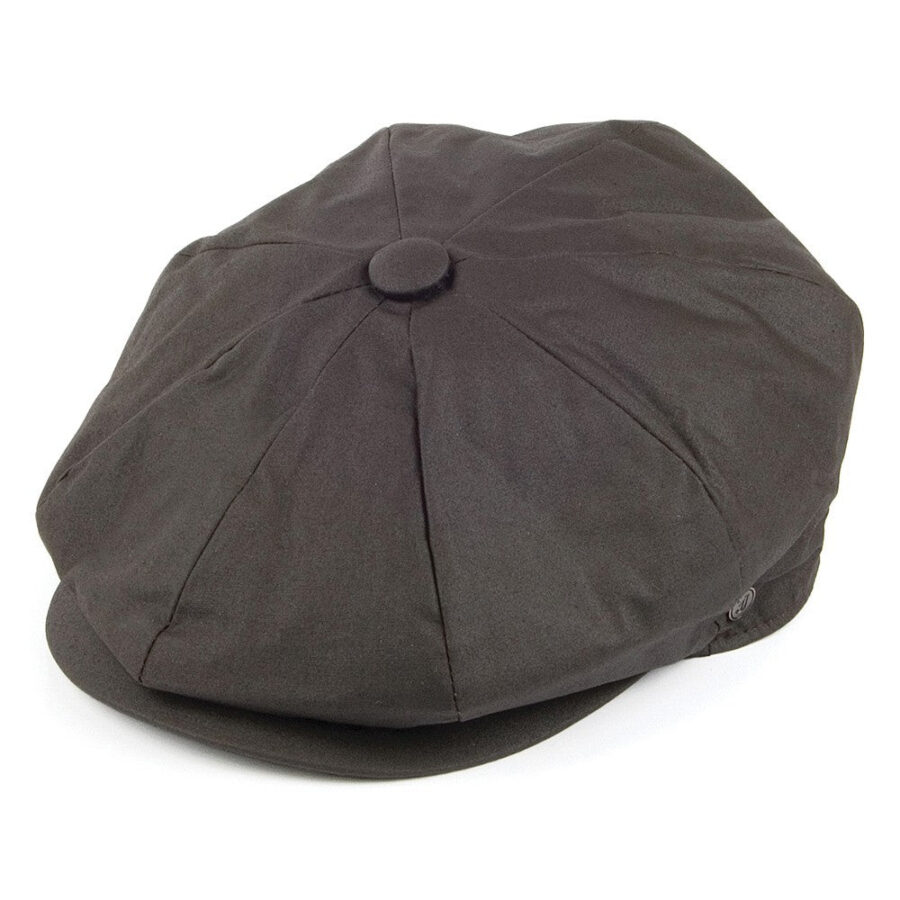 Brown Oilcloth Water Resistant Newsboy Cap