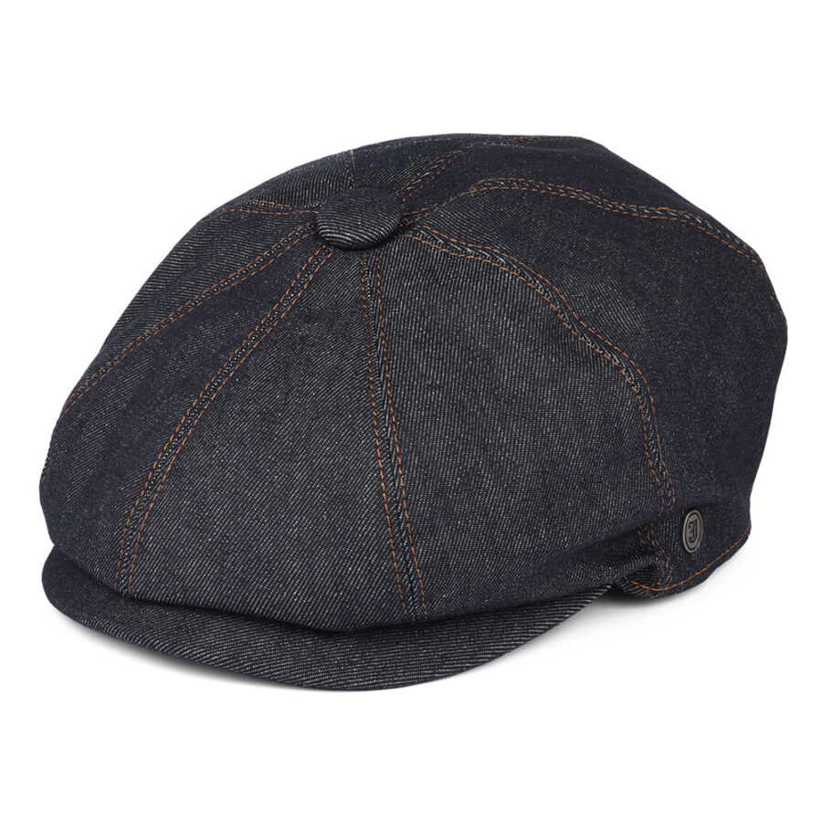 Dark Blue Denim Newsboy Cap