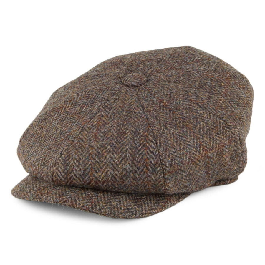 Olive-Brown Pure New Wool Newsboy Cap