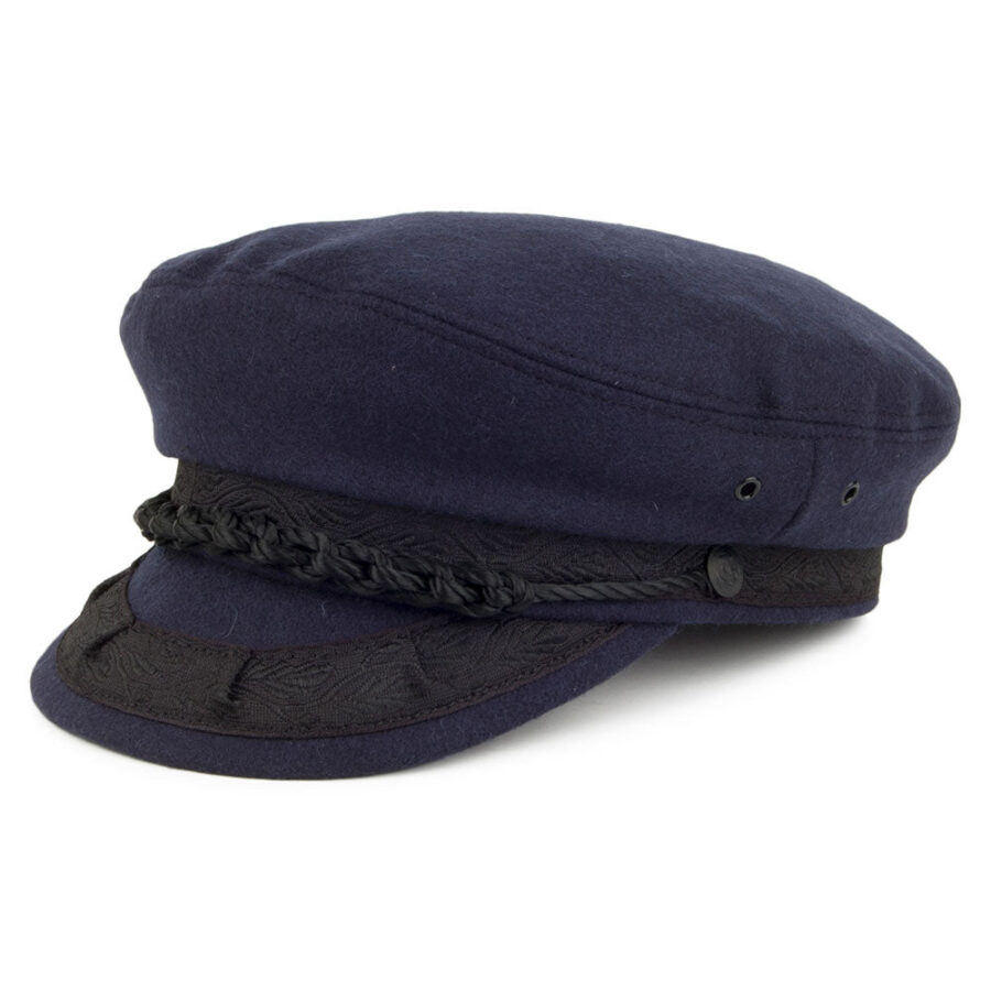 Black Wool Ascot Cap