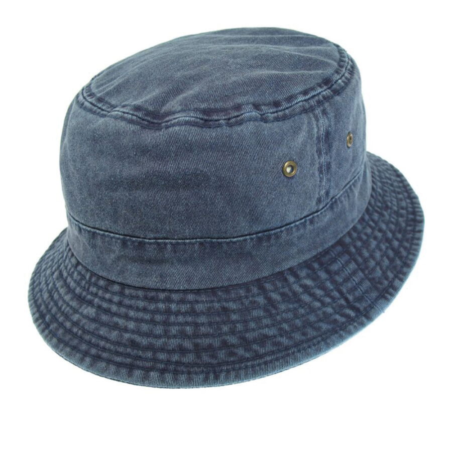 Navy Blue Packable Cotton Bucket Hat