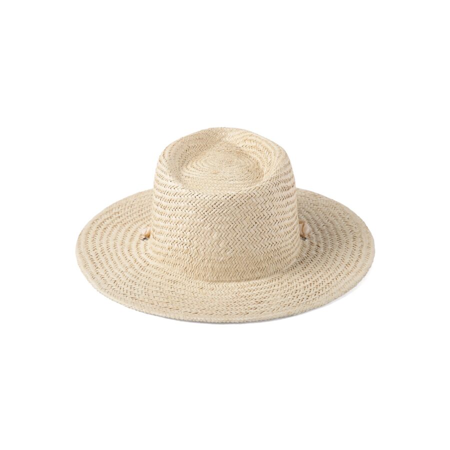 Shell Trim Straw Fedora Hat