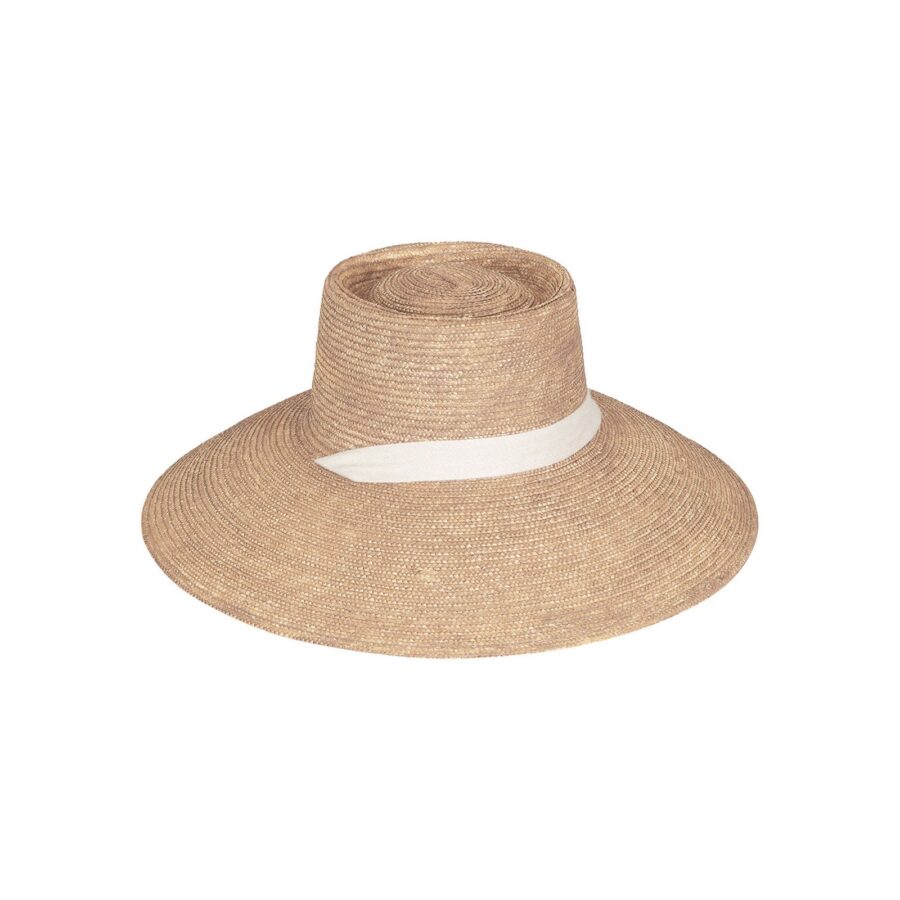 Sepia Wheat Straw Wide Sun Hat